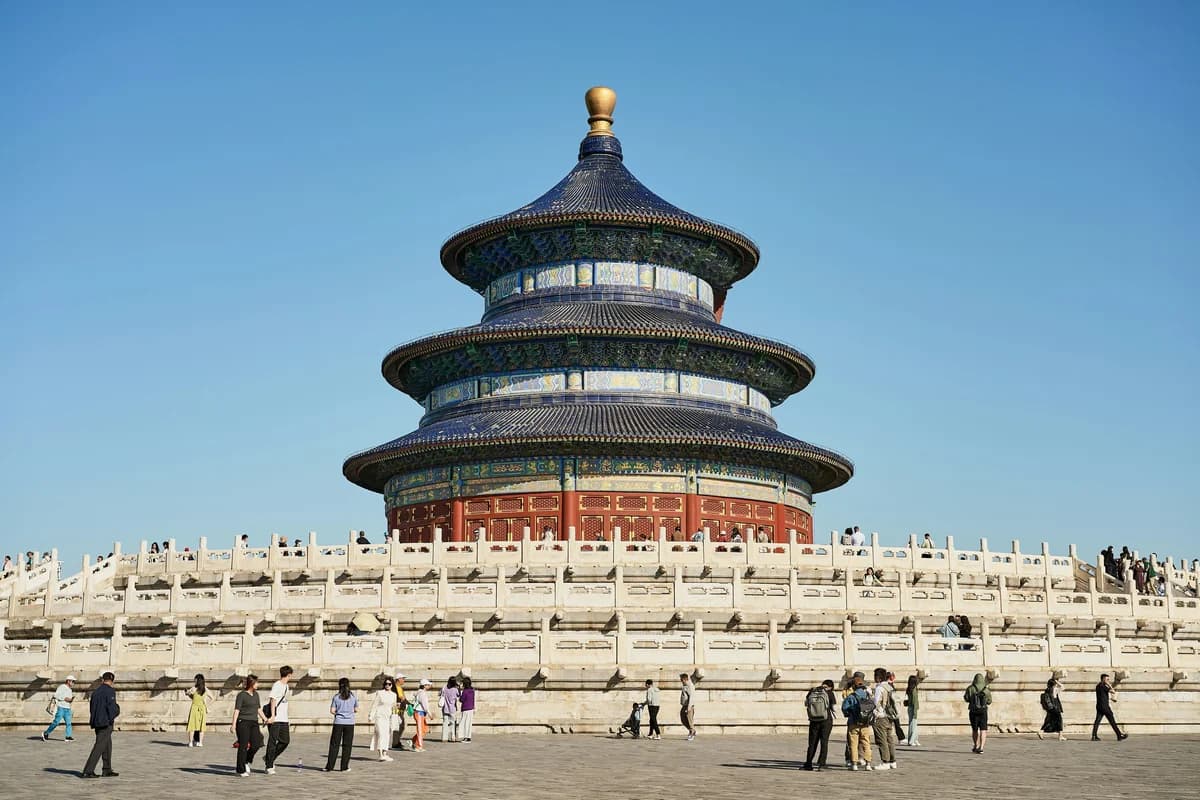 Temple of Heaven under clear blue sky