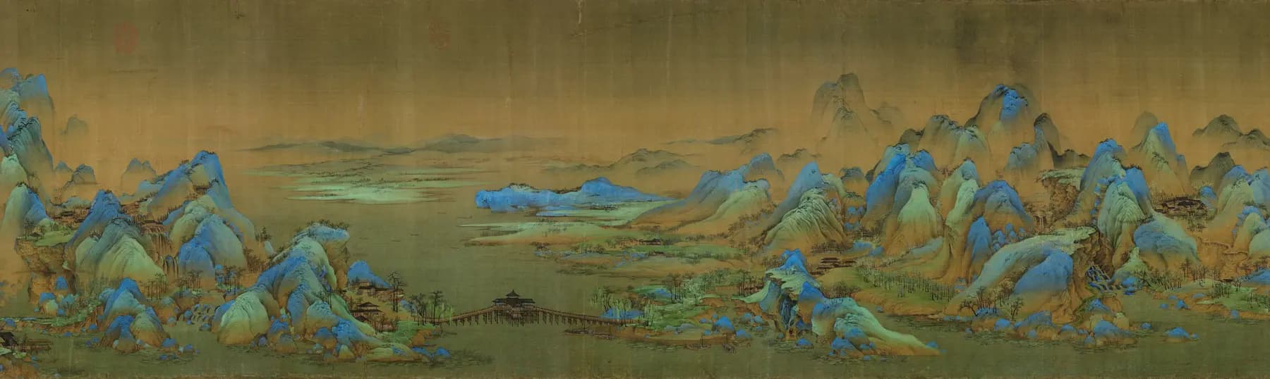 A Thousand Li of Rivers and Mountains, Song dynasty blue-green landscape